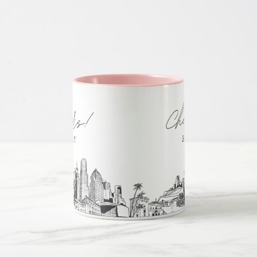 Miami Personalisierte Hochzeitscoffee-Tasse Tasse (Zentrum)
