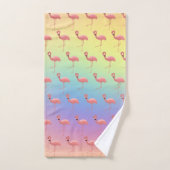 MIAMI PINK FLAMINGO PATTERN BADEZIMMER TOWEL SET (Handtuch)