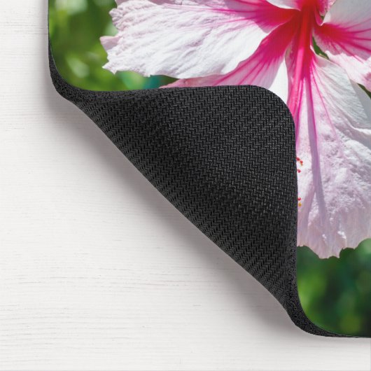 Miami Pink Hibiskus Tropische Blume Bloom Mousepad (Ecke)