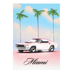 Miami Pink Sonnenuntergang Fotodruck