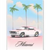 Miami Pink Sunset Aufkleber (Vorderseite)
