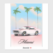 Miami Pink Sunset Aufkleber (Blatt)