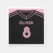 Miami Pink und Black Soccer Party Geburtstag Serviette (Vorderseite)