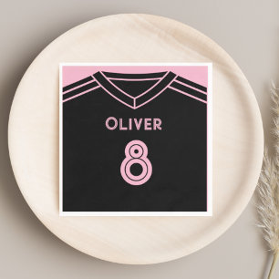 Miami Pink und Black Soccer Party Geburtstag Serviette