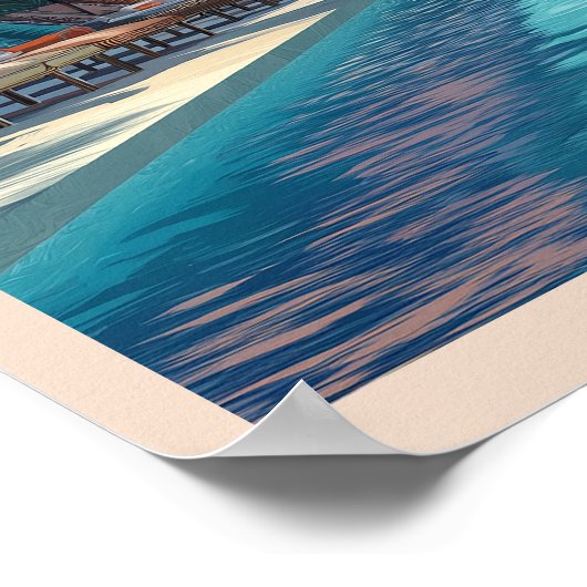 Miami Pool Vintag Poster (Ecke)