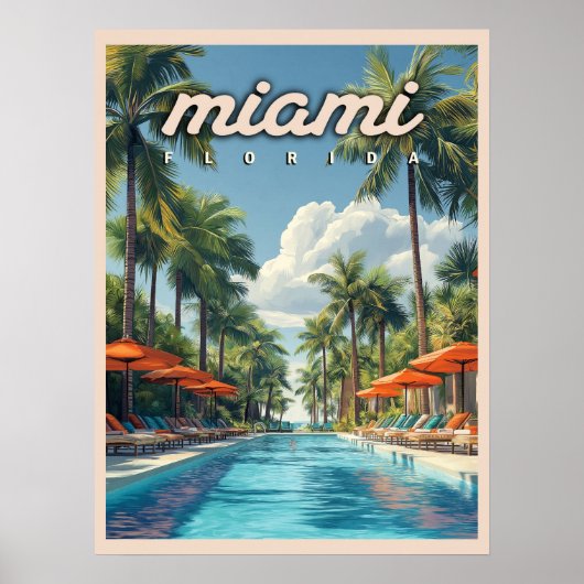 Miami Pool Vintag Poster (Vorne)
