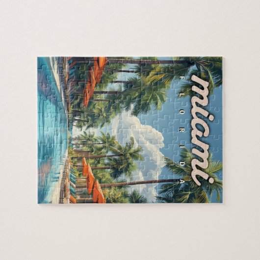 Miami Pool Vintag Puzzle (Horizontal)