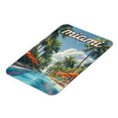 Miami Pool Vintage Magnet (Linke Seite)