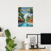 Miami Pool Vintage Poster (Heimbüro)