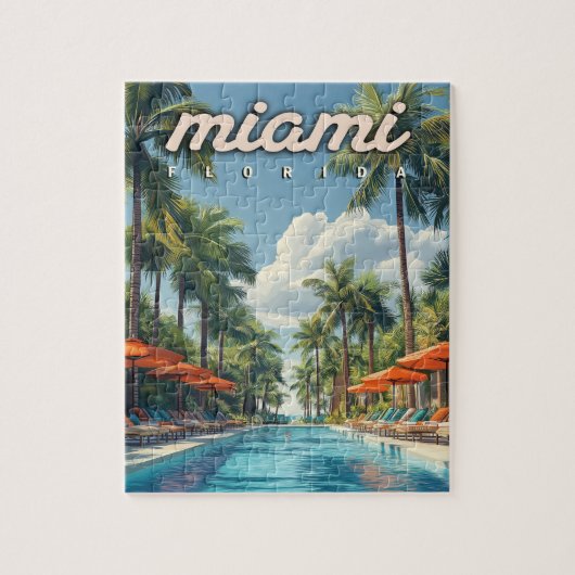 Miami Pool Vintage Puzzle (Vertikal)