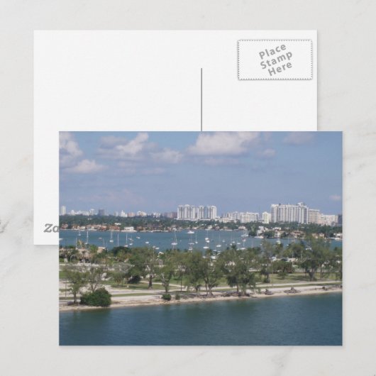 Miami Port Postkarte (Vorne/Hinten)