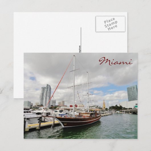 Miami Postcard Postkarte (Vorne/Hinten)