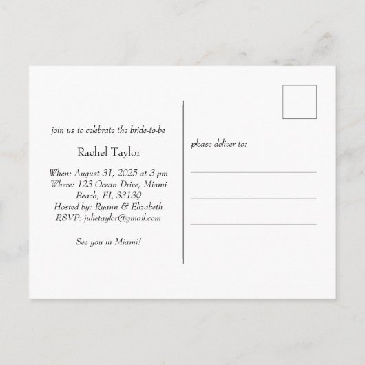 Miami Postcard Postkarte (Rückseite)