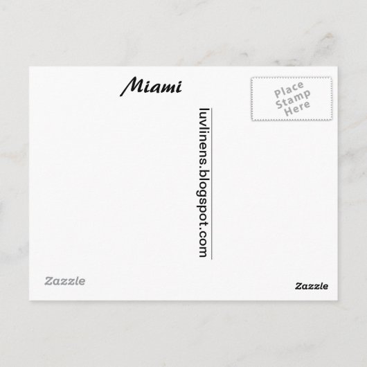 Miami Postkarte (Rückseite)