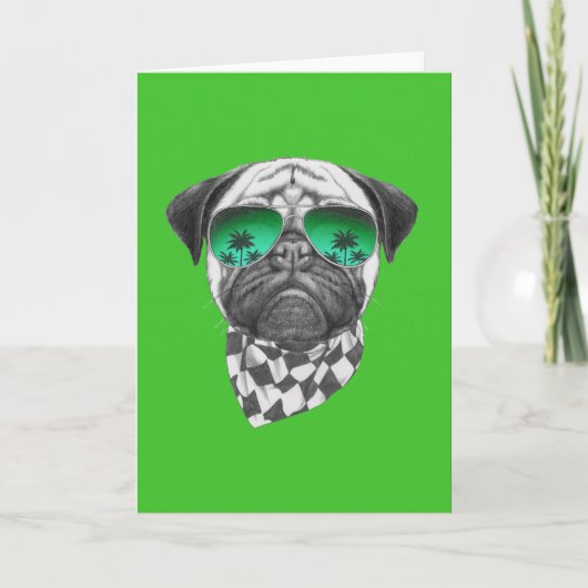 Miami Pug Karte (Vorderseite)