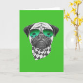 Miami Pug Karte (Gelbe Blume)