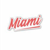 Miami Red Schriftart Aufkleber (Vorderseite)