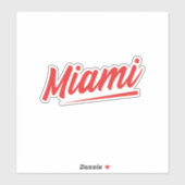 Miami Red Schriftart Aufkleber (Blatt)