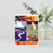 Miami-Reiseplakat 1925 Postkarte (Stehend Vorderseite)