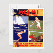 Miami-Reiseplakat 1925 Postkarte (Vorne/Hinten)
