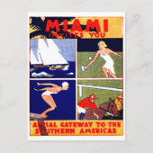 Miami-Reiseplakat 1925 Postkarte (Vorderseite)