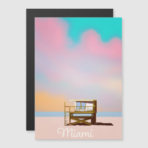 Miami-Rettungsschwimmer-Reiseplakat Magnetkarte