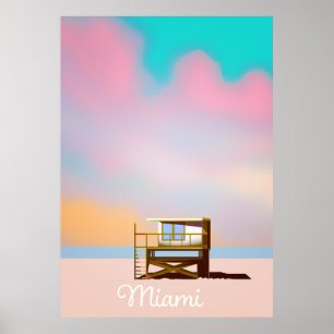 Miami-Rettungsschwimmer-Reiseplakat Poster