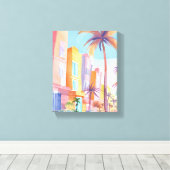 Miami Road | Farbenfrohe Straße Leinwanddruck (Insitu (Holzboden))