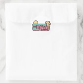 Miami Runder Aufkleber (Tasche)