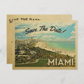 Miami Save the Date Florida City Coast Ankündigungspostkarte (Vorne/Hinten)