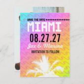 MIAMI Save the Date Linen Paper (Vorne/Hinten)