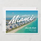 Miami Save the Date Postcard Style Einladung (Vorderseite)