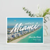 Miami Save the Date Postcard Style Einladung (Stehend Vorderseite)