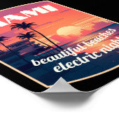 Miami: schöne Strände, elektrische Nächte Poster (Ecke)