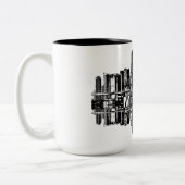 Miami, schwarze Skyline aus Florida Zweifarbige Tasse (Links)