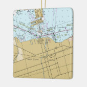 Miami Shores Nautical Chart Keramikornament (Links)