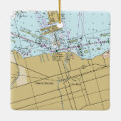 Miami Shores Nautical Chart Keramikornament (Rückseite)