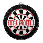 MIAMI Simple Modern Schwarz-weiß Red Dartscheibe (vorne)