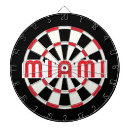 MIAMI Simple Modern Schwarz-weiß Red Dartscheibe