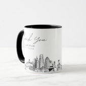 Miami Sketch Simple Custom Wedding Coffee Tasse (Vorderseite Links)