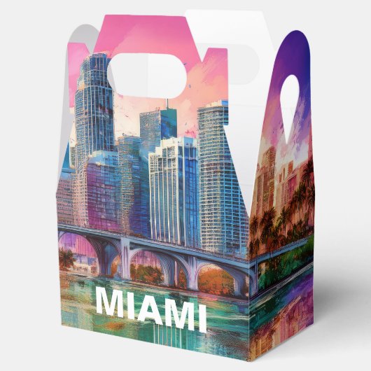 Miami Skyline Abstrakt Art Geschenkschachtel (Geöffnet)
