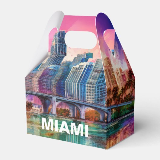 Miami Skyline Abstrakt Art Geschenkschachtel (Vorderseite)