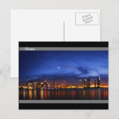 Miami Skyline am Abend Panorama - Postkarte (Vorne/Hinten)