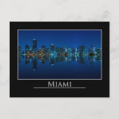 Miami Skyline am Abend Panorama - Postkarte (Vorderseite)