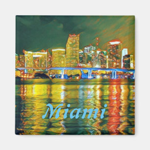 Miami-Skyline am Nachtmagneten Magnet
