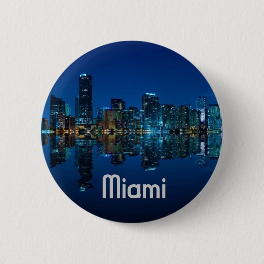 Miami-Skyline an der Dämmerung Button (Vorderseite)