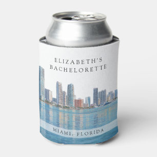 Miami Skyline Aquarell Junggesellinnenabschied Dosenkühler