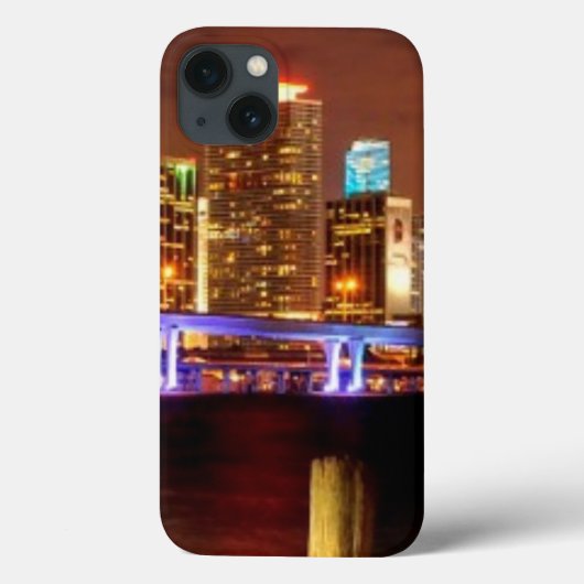 Miami skyline at night, Florida Case-Mate iPhone Hülle (Rückseite)