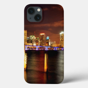 Miami skyline at night, Florida Case-Mate iPhone Hülle