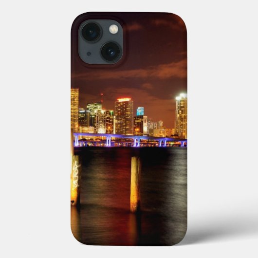Miami skyline at night, Florida Case-Mate iPhone Hülle (Rückseite)